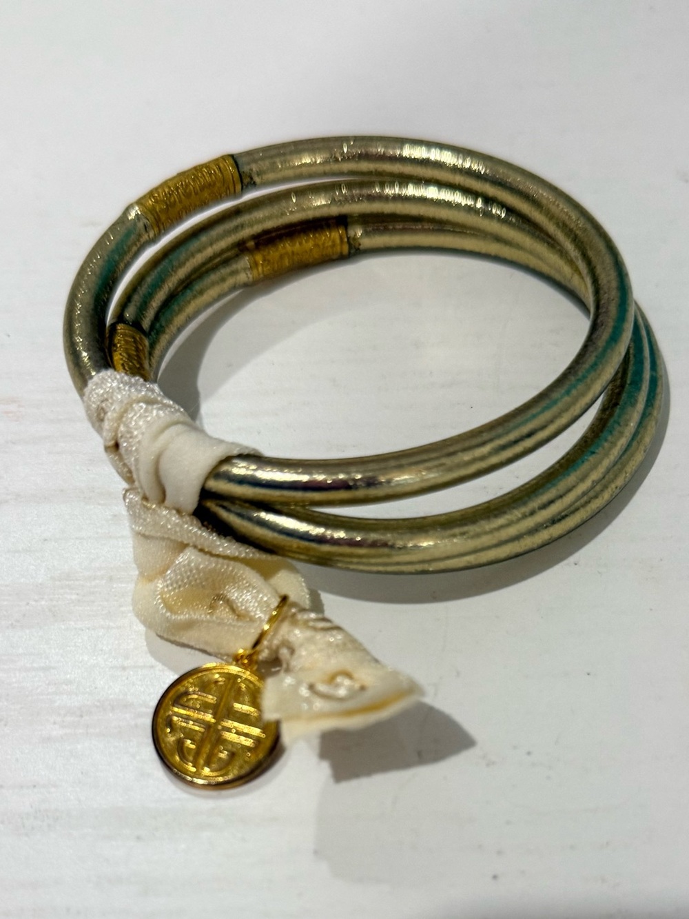 NEW BuDhaGirl Etoile Gold Set Of 3 All Weather Bangles, Medium